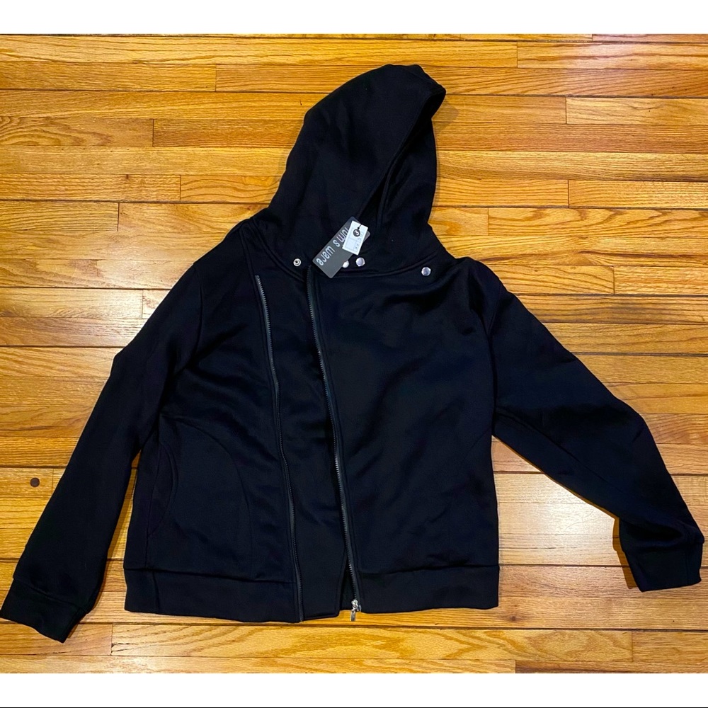 Tom’s Ware Moto style hooded sweatshirt jacket